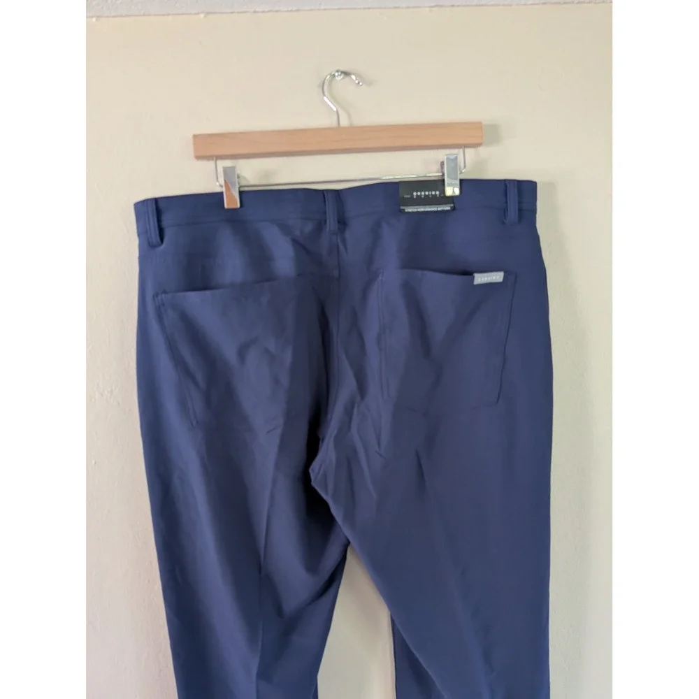 Dunning Mens Stretch Performance Golf Pants Navy‎ Blue 38/30 Athletic Tech Chino